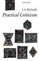 Practical Criticism  A Study Of Literary Judgment