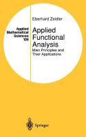 Applied Functional Analysis  Main Principles and Their Applications  Applied Mathematical Sciences 