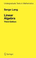 Linear Algebra  Undergraduate Texts in Mathematics