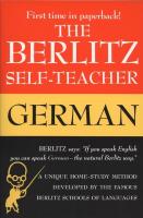 The Berlitz Self Teacher    German  A Unique Home Study Method Developed by the Famous Berlitz Scho