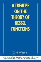 A Treatise on the Theory of Bessel Functions  Cambridge Mathematical Library