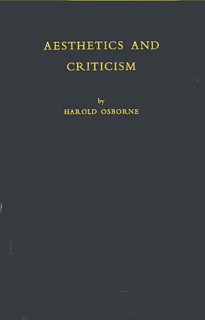 Aesthetics and Criticism.