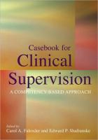 Casebook for Clinical Supervision: A Competency-Based Approach