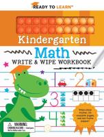 Ready to Learn Kindergarten Math Write   Wipe Workbook with Popper