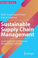 Sustainable Supply Chain Management  Learning from the German Automotive Industry  Business Guides 