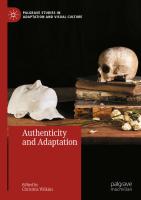 Authenticity and Adaptation  Palgrave Studies in Adaptation and Visual Culture