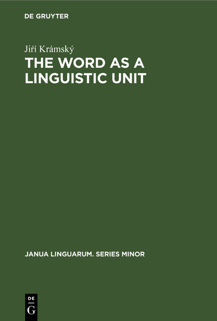 Word as a Linguistic Unit (Reprint 2019)