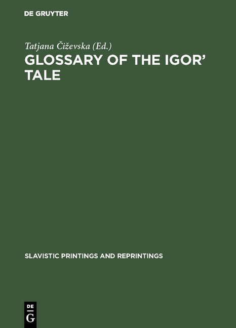 Glossary of the Igor' Tale (Reprint 2018)