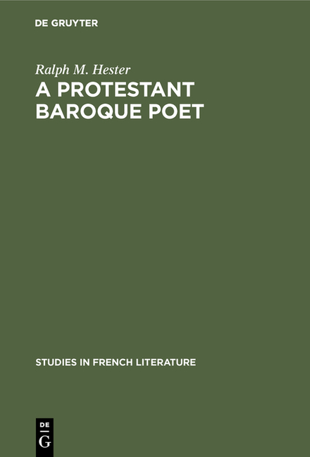 Protestant Baroque Poet: Pierre Poupo (Reprint 2018)