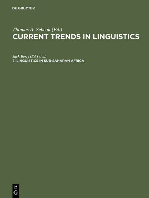 Linguistics in Sub-Saharan Africa (Reprint 2017)