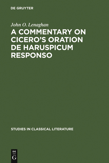 Commentary on Cicero's Oration de Haruspicum Responso (Reprint 2011)