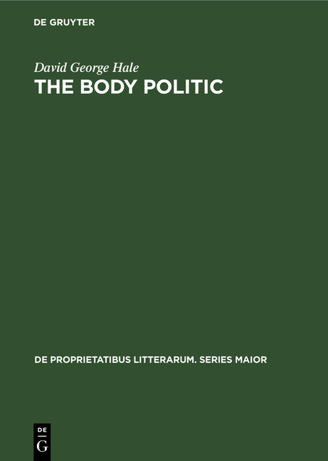 Body Politic: A Political Metaphor in Renaissance English Literature (Reprint 2021)