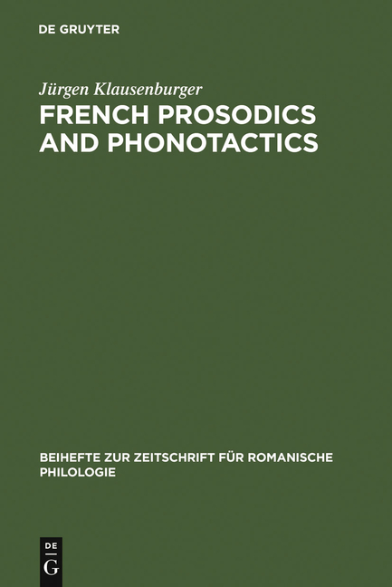 French Prosodics and Phonotactics: An Historical Typology (Reprint 2011)