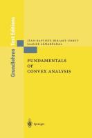 Fundamentals of Convex Analysis  Grundlehren Text Editions