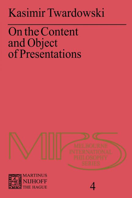 On the Content and Object of Presentations: A Psychological Investigation (1977)