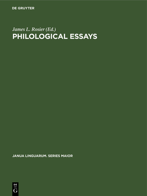 Philological Essays: Studies in Old and Middle English Language and Literature in Honour of Herbert 