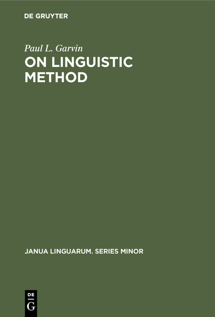 On Linguistic Method (Rev. Reprint 2018)