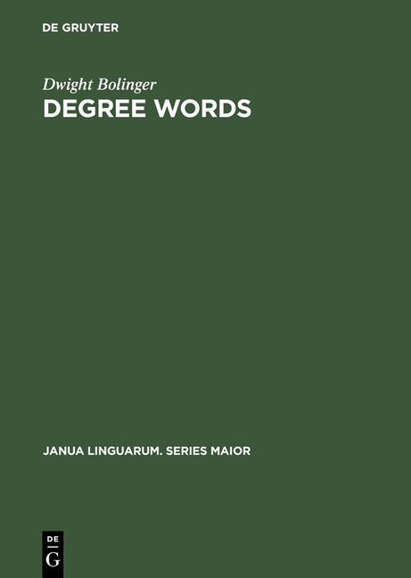 Degree Words (Reprint 2013)