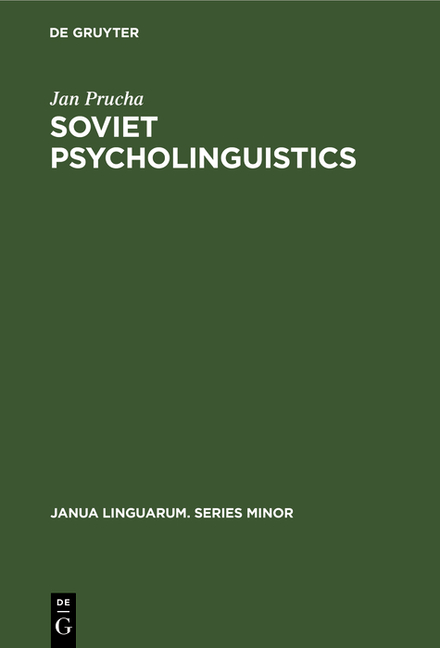 Soviet Psycholinguistics (Reprint 2019)