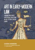 Art in Early Modern Law  Evolving Procedures for Heritage Protection in 15th  to 18th Century Europe
